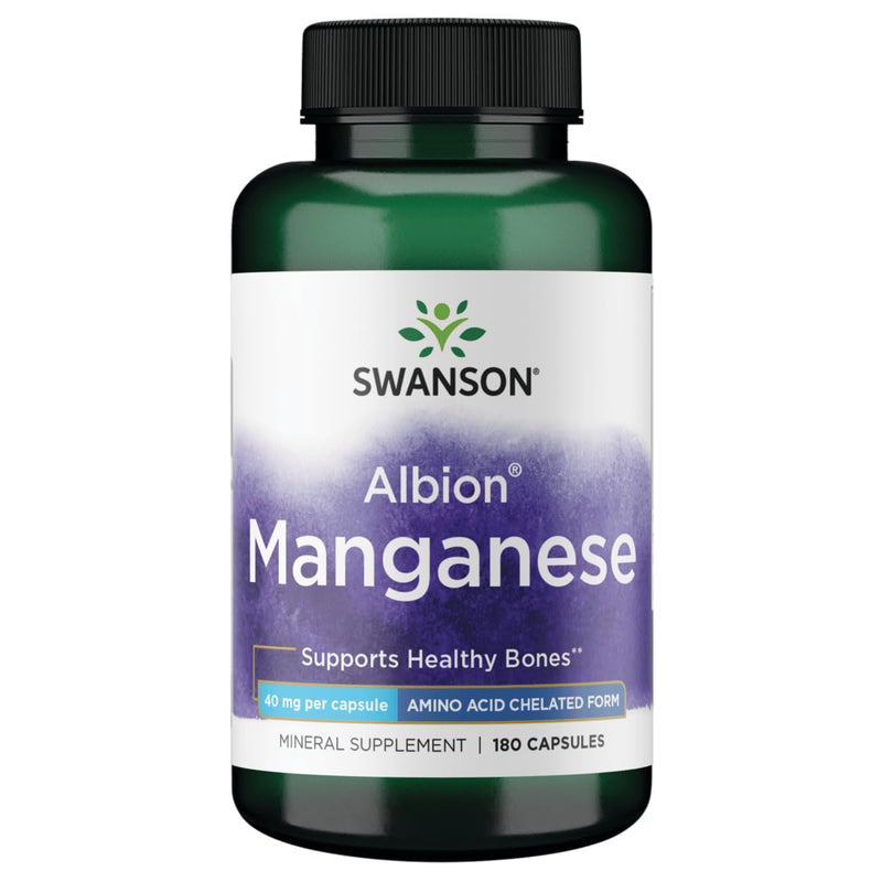 [Australia] - Swanson Albion Chelated Manganese Glycinate 40 Milligrams 180 Capsules 
