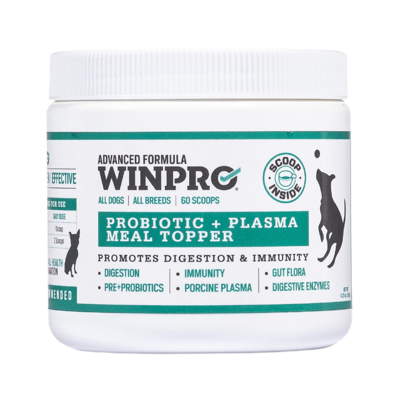 WINPRO Dog Probiotic Powder Meal Topper, Spray Dried Plasma with Prebiotics and Probiotics for Digestive Support and Gut Health for Dogs, All Breeds, Ages, and Sizes, 60 Scoops, Made in USA - PawsPlanet Australia