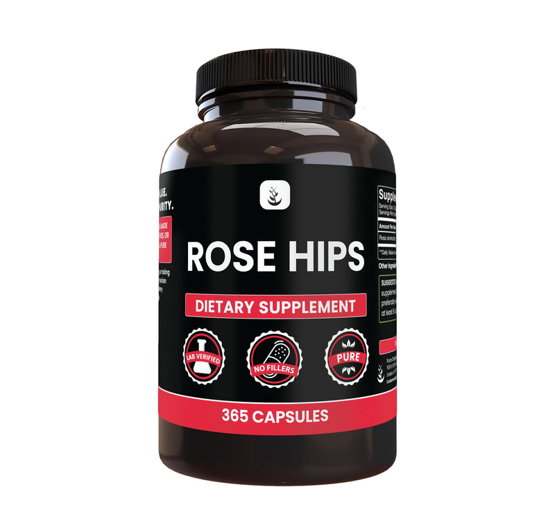 Pure Original Ingredients Rose Hips (365 Capsules) No Magnesium Or Rice Fillers, Always Pure, Lab Verified 365 Count (Pack of 1)
