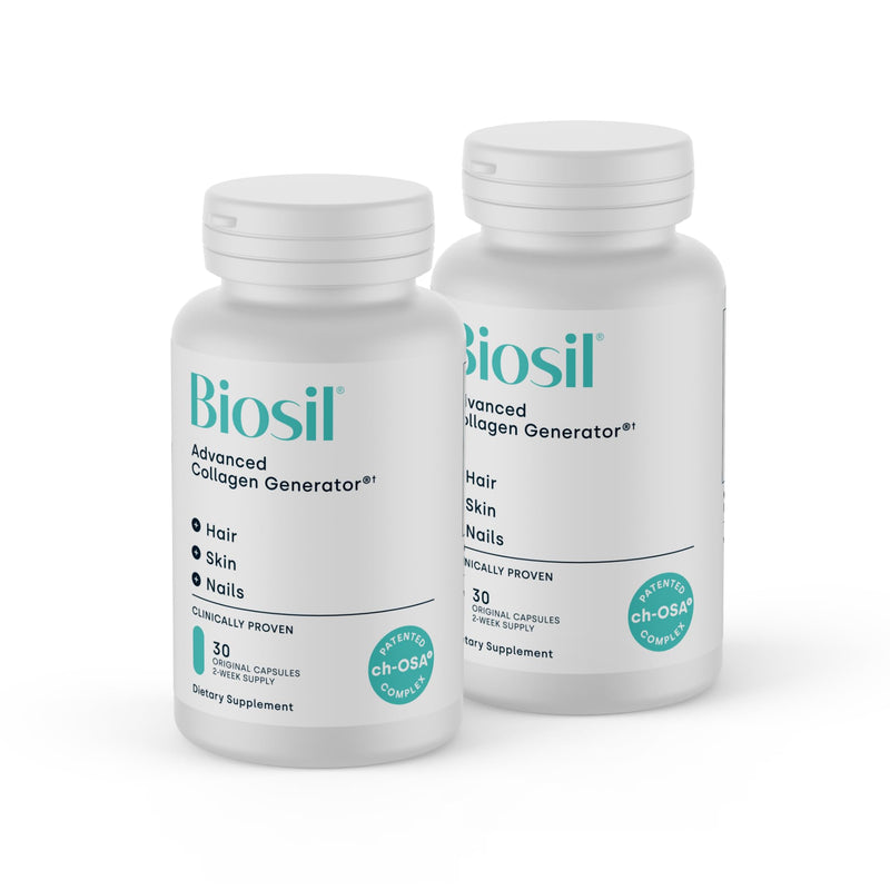 Biosil Collagen Booster Supplement - 30 Original Capsules, Pack of 2 - Patented ch-OSA Activator for Skin, Hair, Nails & Joints - Supports Natural Production - 30-Day Supply 30 Original Caps (Pack of 2)
