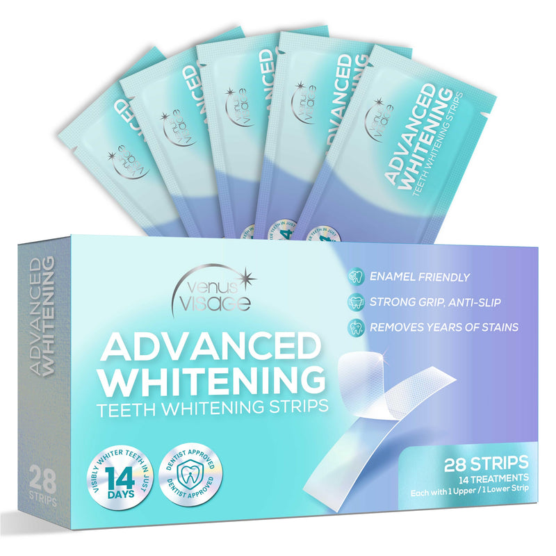 [Australia] - Venus Visage Teeth Whitening Strips 28 White Strips (14 Pack), Dental Kits, Teeth Whitening Strip Kit, Reduced Sensitivity White Strips Teeth Whitening, Whitening Strips Kit (Mint) 