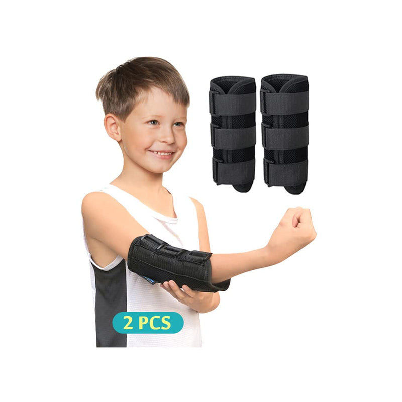 Pediatric Elbow Brace Splint Child Kids Arm Immobilizer Cubital Tunnel Syndrome Ulnar Nerve Entrapment Toddler Anti Thumb Stop Finger Sucking Arm Restraint Brace (2 PCS)