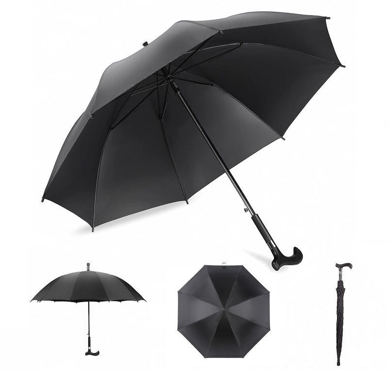 Walking Cane Umbrella, Walking Sticks Crutch Umbrella, Heavy Duty Frame,Lightweight - Windproof Umbrella Cane,Great Gift for Birthday,Christmas,Father's Day,Men,Women