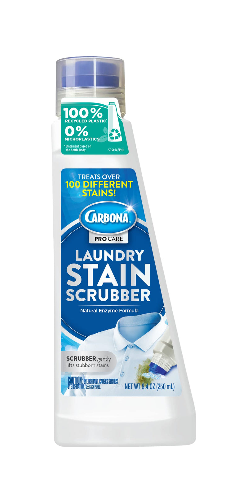 [Australia] - Carbona Laundry Stain Scrubber | Bio-Enzyme Stain Remover | Eliminates Fat, Oil, Blood, Milk, Fruit, Ketchup, Vegetables & Baby Food Stains | Save On Skin & Washable Fabrics | 1 Pack, 8.4 Fl Oz 1 Pack (8.4 Fl Oz) 