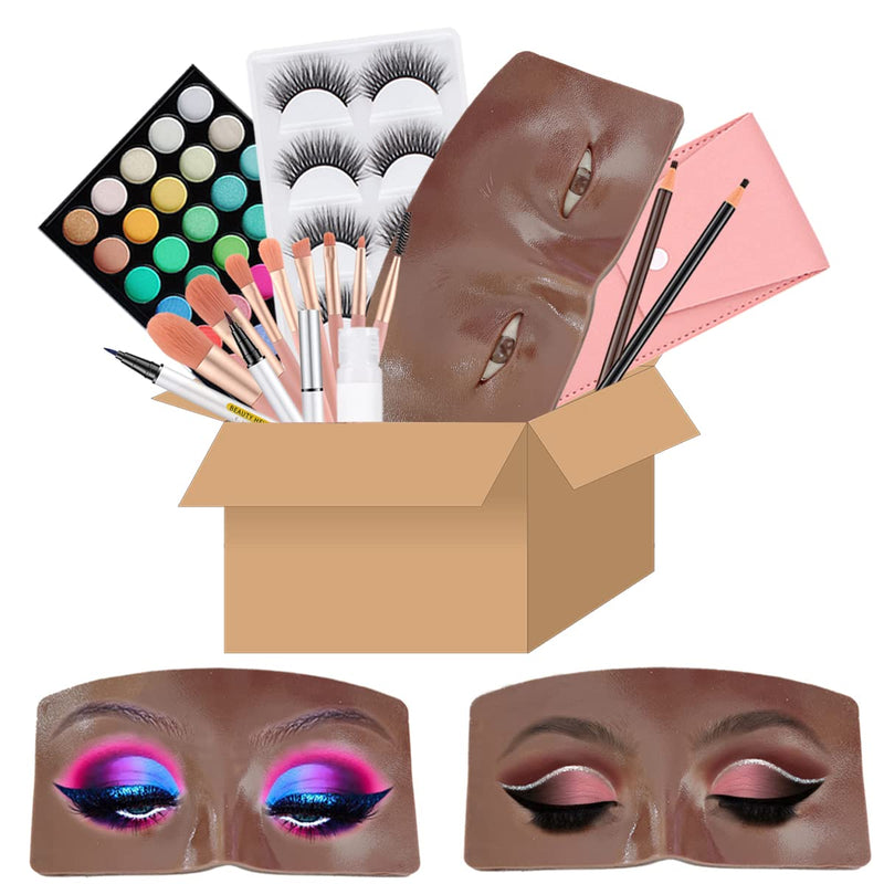 [Australia] - 3D Realistic Makeup Practice Face Board Set With Kit for Professional Artists, Students and Beginners - Eyes and Eyeshadow Training Mannequin #4 