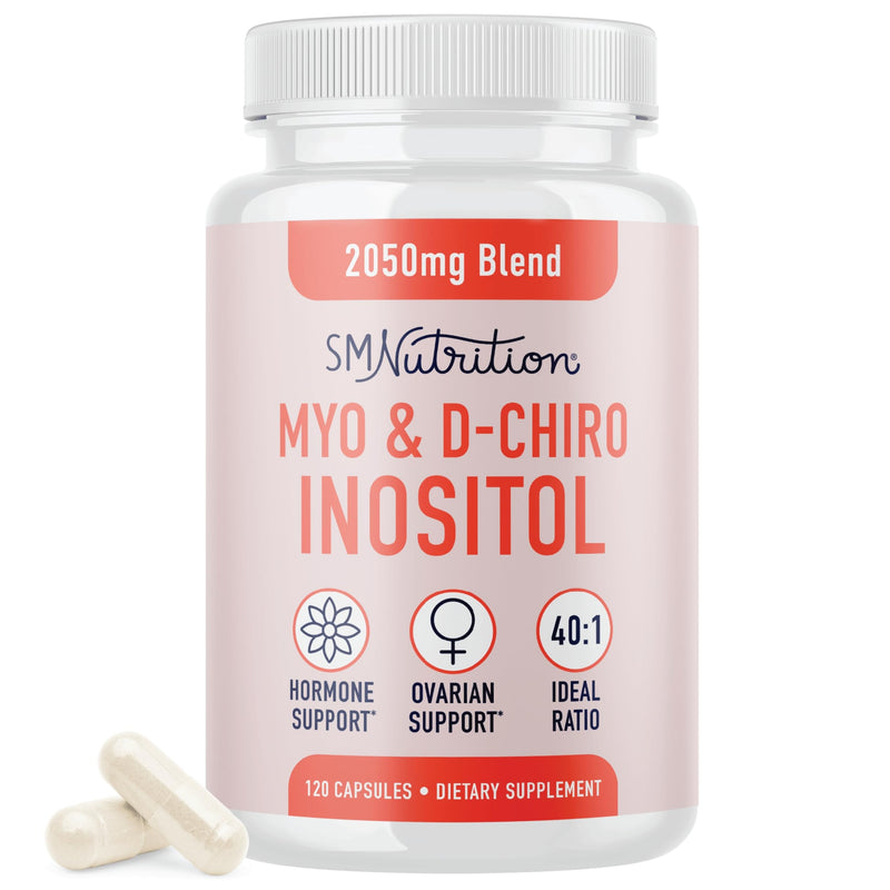 [Australia] - Myo-Inositol & D-Chiro Inositol for Hormone Balance for Women | Ideal 40:1 Ratio | Menstrual Cycle & Ovarian Health Support Supplement | Non-GMO 120ct Myo-Inositol & D-Chiro Inositol Capsules 