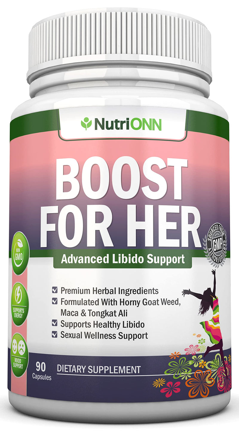 [Australia] - Boost For Her Libido Booster For Women – Activates & Enhances Libido - Mood & Desire Boost - Non-GMO - All Natural Herbal Aphrodisiac - With Horny Goat Weed, Tongkat Ali, Maca & Tribulus - 90 Capsules 