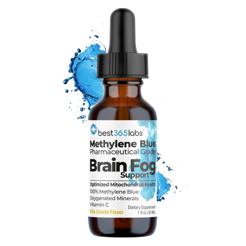 Methylene Blue Pharmaceutical Grade, USP Grade, Third-Party Tested with Vitamin C - Memory Booster - Improves Cognitive Function and Focus - Clear Thoughts and Reduced Fog - Liquid Supplement