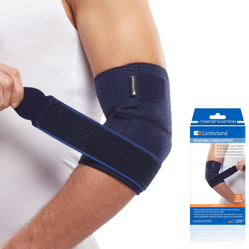 [Australia] - Adjustable Elbow Support for Epicondylitis, Tennis Elbow, Golfer’s Elbow, Bursitis, Elbow Sprains, Strains, Tendonitis, Arthritis, Sports Injury Recovery - Elbow Pain Relief - One Size fits Most 
