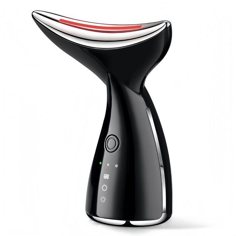 Face and Neck Massger for Skin Care Electric Face Neck Lifting Massager with 45℃ Heat & 3 Massage Modes for Wrinkles Facial Neck Massager (Black) Black