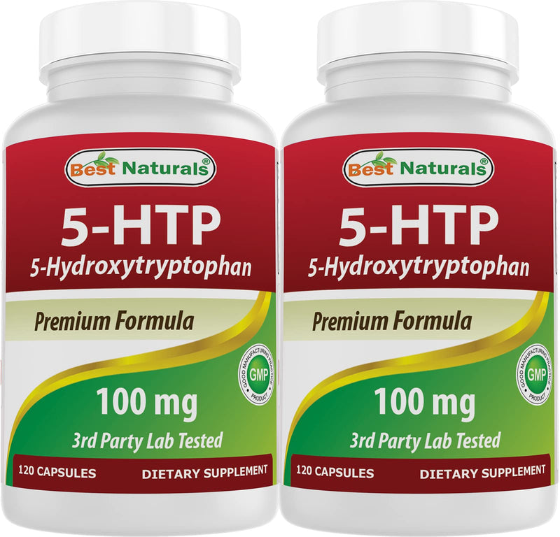 [Australia] - Best Naturals 2 Packs 5-HTP (5-hydroxytryptophan) 100 mg 120 Capsules 240 Count (Pack of 1) 