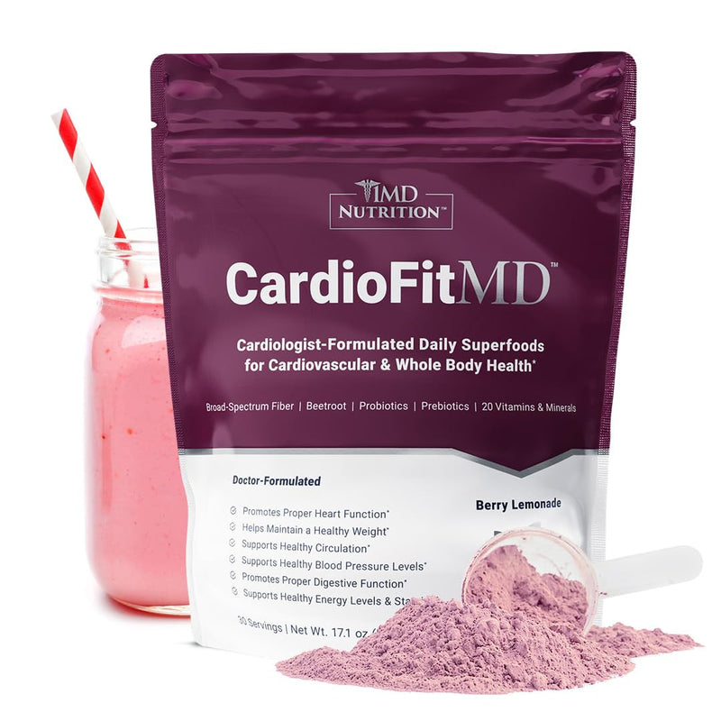 [Australia] - 1MD Nutrition CardioFitMD - Vegan Beets Superfood Keto-Friendly Heart Health Powder - High Fiber Nutritional Supplement Drink - 30 Servings 30 Servings (Pack of 1) 