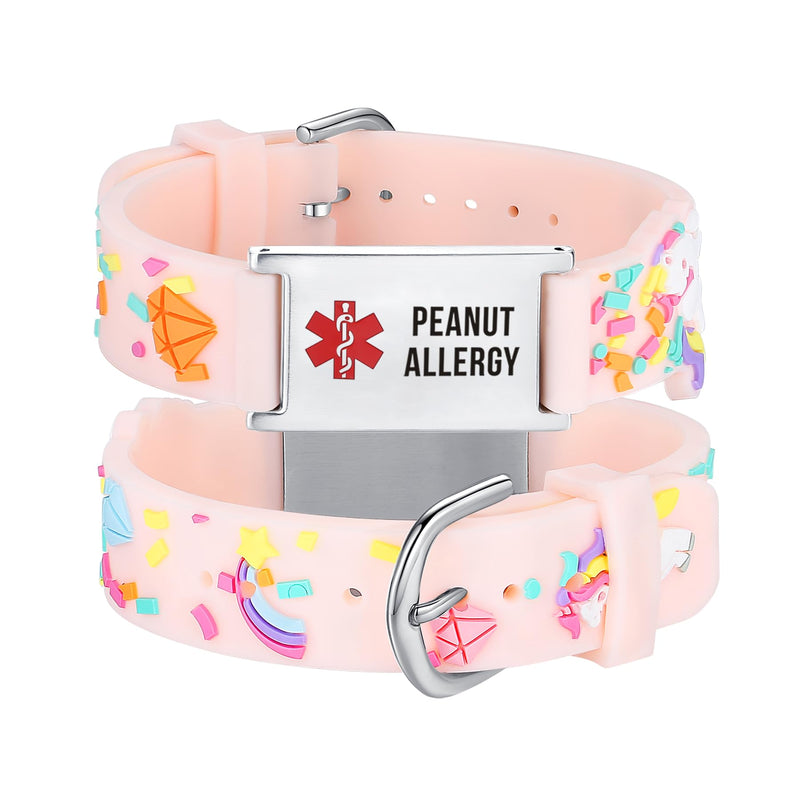 [Australia] - LinnaLove cartoon medical alert id bracelets Parents gift to Son, daughter, brother, sister SHEEP peanut allergy 