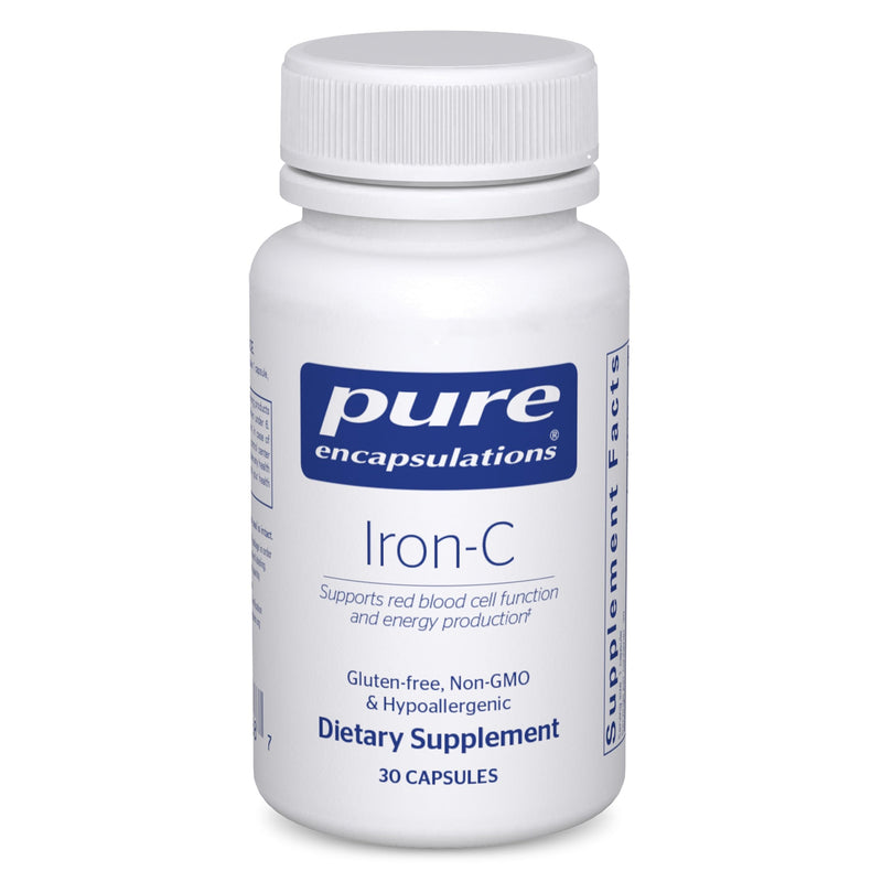 Pure Encapsulations Iron-C, 30 Capsules | 15 mg - 175 mg Vitamin C, Red Blood Cell Support*, Energy Production, Highly Bioavailable Iron Pill, for Women and Men 30 Count (Pack of 1)