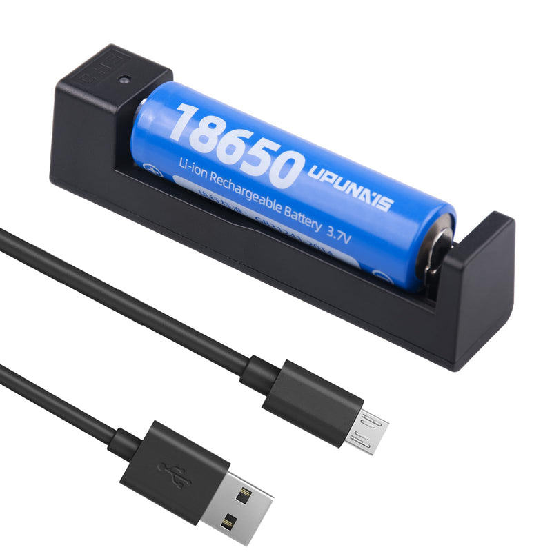 [Australia] - 18650 Battery Charger, Suitable for Lithium Battery 18650 20700 10440 14500 18500 16340 17500 Battery Charger, USB Single Slot li-ion Rechargeable Battery Charger (Battery not Included) Fit 3.7V Battery（Single Slot） 