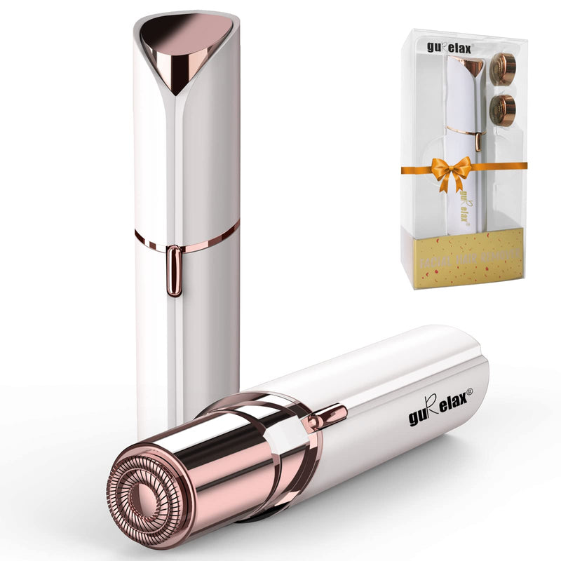 [Australia] - Facial Hair Removal for Women(with 2 x Replacement Heads)，GURELAX Facial Hair Remover, Hair Removal Device, Best Gift for Mom/Wife/Girlfriend White+2 Heads 