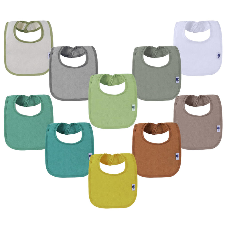 [Australia] - Waterproof Baby Bibs for Girls, Boy, Unisex Drool Bib Cotton Solid Knit Infant Feeding Bibs Neutral 