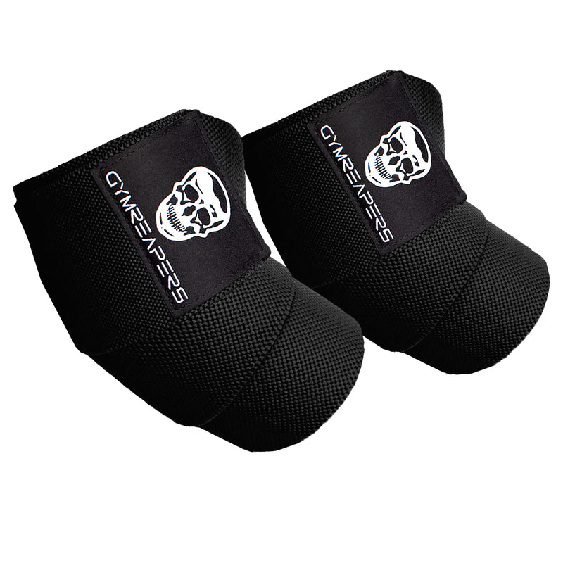 [Australia] - Gymreapers Weightlifting Elbow Wraps (1 Pair) - Flexible 40'' Elbow Compression Strap & Joint Support Brace - For Bench Press, Powerlifting, and Pressing (Black) Black 