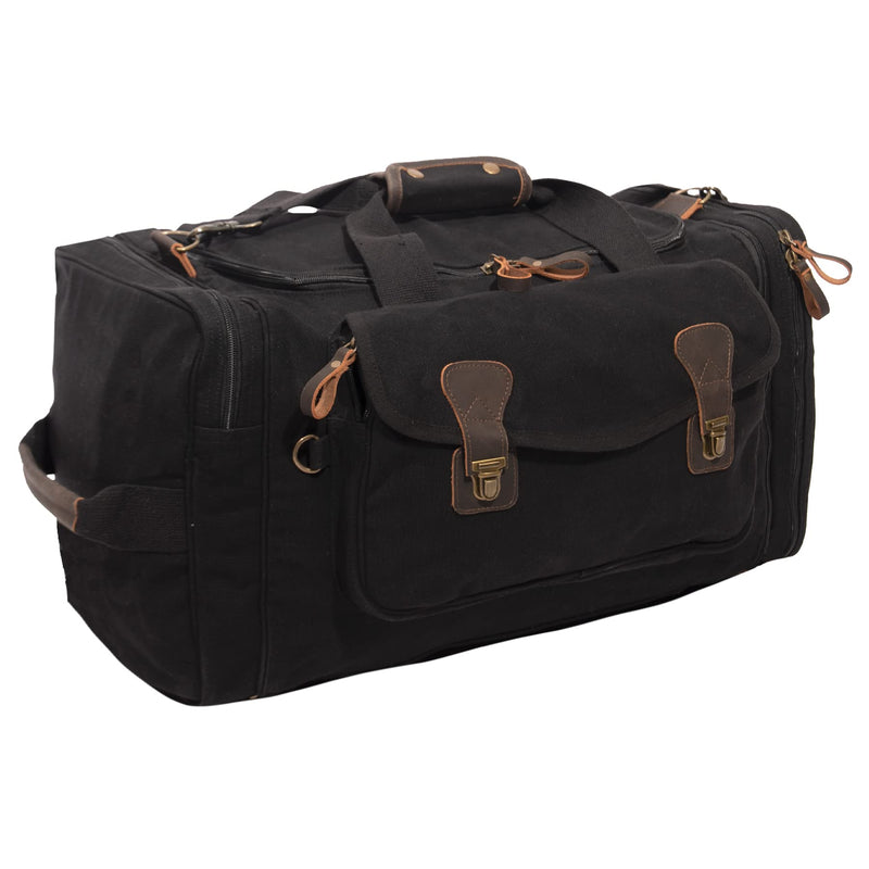 Rothco 21734 Canvas Extended Stay Travel Duffle Bag Color : Black