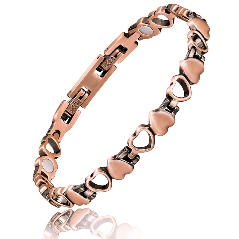 [Australia] - Copper Bracelets For Women Copper Magnetic Bracelet For Women Magnetic Copper Bracelet With 3 More Smarter Clasps Love Heart Jewelry Gift for Womens 