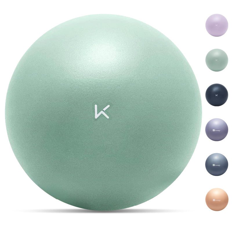 [Australia] - KEEP Pilates Small Exercise Ball Anti-Burst - Thickened Yoga Ball With Pump for Physical Therapy, Fitness, Workout, and Core Strength Pale Green S (8''~10'') 25cm 