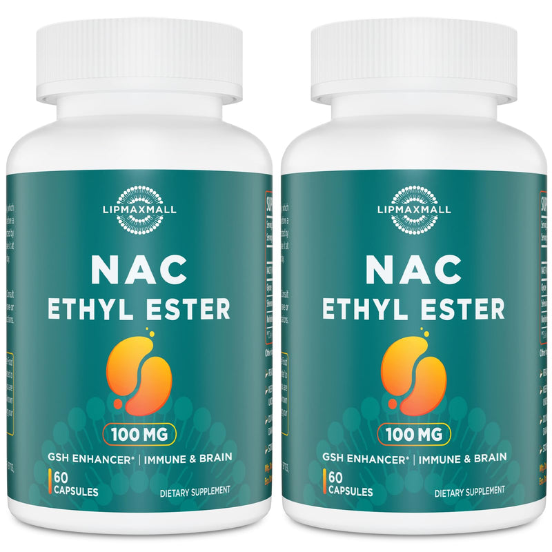 [Australia] - N-Acetyl Cysteine Ethyl Ester 100mg-More Absorption Than 1000mg NAC-with Glycine 600mg-Benefit Glutathione-Good for Immune System & Antioxidant for Adults,NACET(60 Capsules-2 Pack) 60 Count (Pack of 2) 