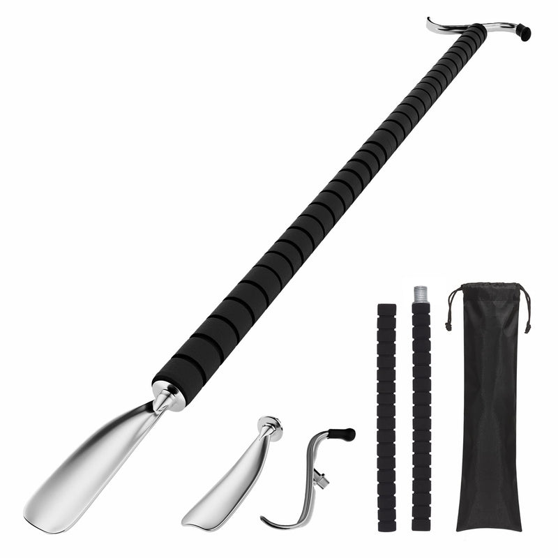 [Australia] - Shoe Horn Long Handle,Dressing Stick,Adjustable Extended Sock Remover Aid Helper for Shoes, Socks, Shirts, Pantsseniors with Travel Bag 
