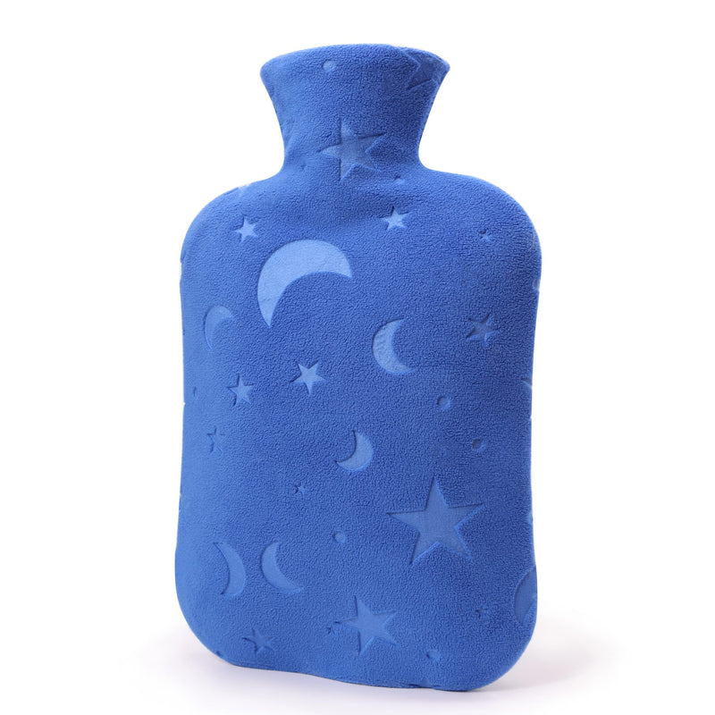 [Australia] - Hot Water Bottle with Soft Cover, 2L Hot Water Bag for Menstrual Cramps, Neck and Shoulder Pain Relief, Hot and Cold Therapies, Hand Feet Warmer, Blue 