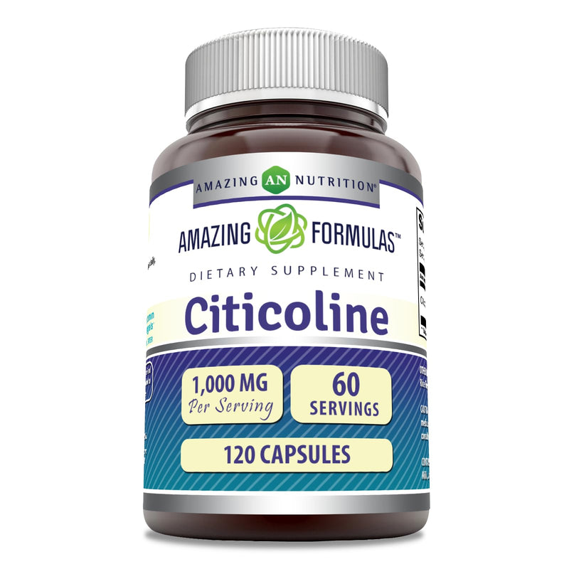 [Australia] - Amazing Formulas Citicoline Supplement | 1000 Mg Per Serving | Capsules | Non-GMO | Gluten-Free | Made in USA (1 Pack, 120 Count) 120 Count (Pack of 1) 