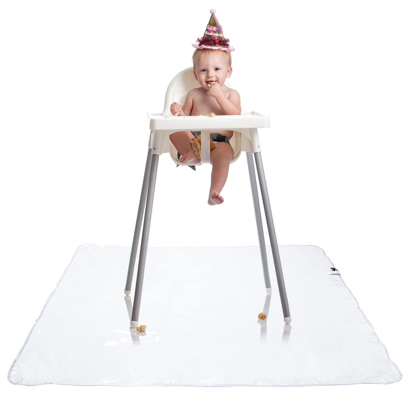 [Australia] - Graco Under High Chair Mat - Waterproof & Washable Plastic Food/Spill Catcher - 50" Eating, Painting & Art Floor Cover, Clear (Pack of 1) Pack of 1 