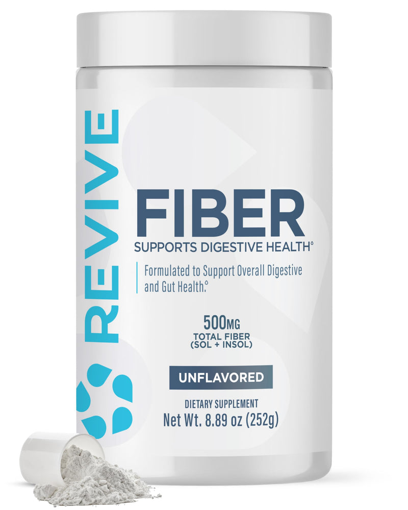 Revive MD Fiber Supplement for Digestive & Gut Health - 5g of Dietary Fiber Supports a Healthy Digestive System with Psyllium Husk & More - (Unflavored, 30 Servings) Unflavored
