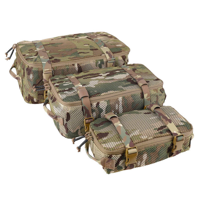 3 PCS Tactical Modular Packing Cubes, Large Capacity Mesh Storage Bag,Outdoor Travel Organize Storage Pouches Bags. camouflage