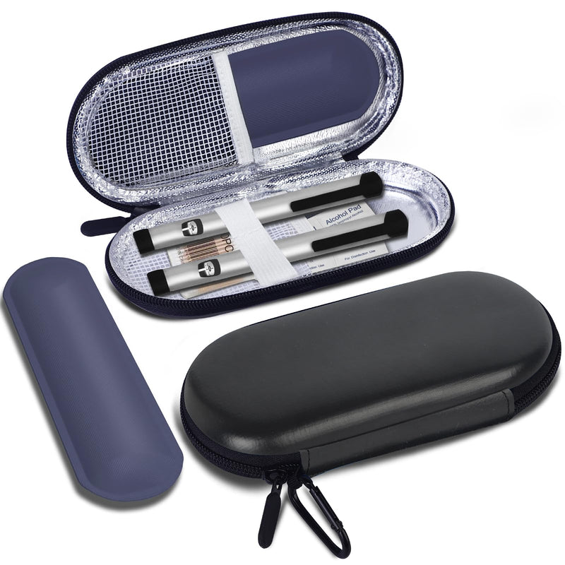 [Australia] - MOSLA Insulin Cooler Travel Case for Diabetic Organize Medication Insulated Cooling Bag with 2 Ice Packs for Insulin Pens and Other Diabetic Supplies Black 