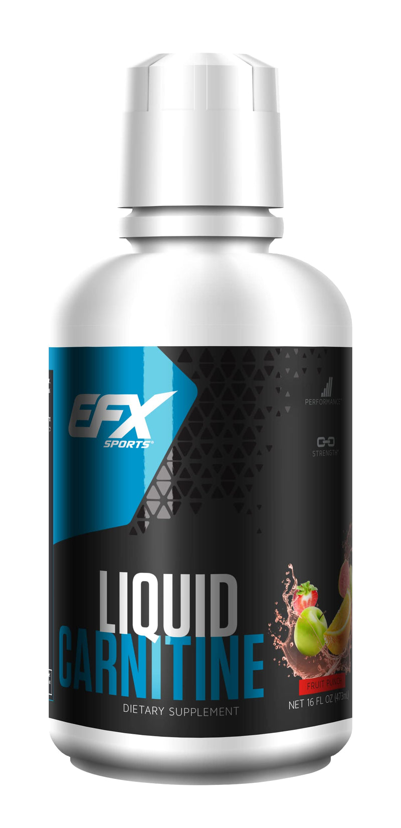 [Australia] - EFX Sports L-Carnitine Liquid 1500mg, Improve Performance and Strength, Vitamin B5 (31 Servings, Fruit Punch) 16 Fl Oz (Pack of 1) 