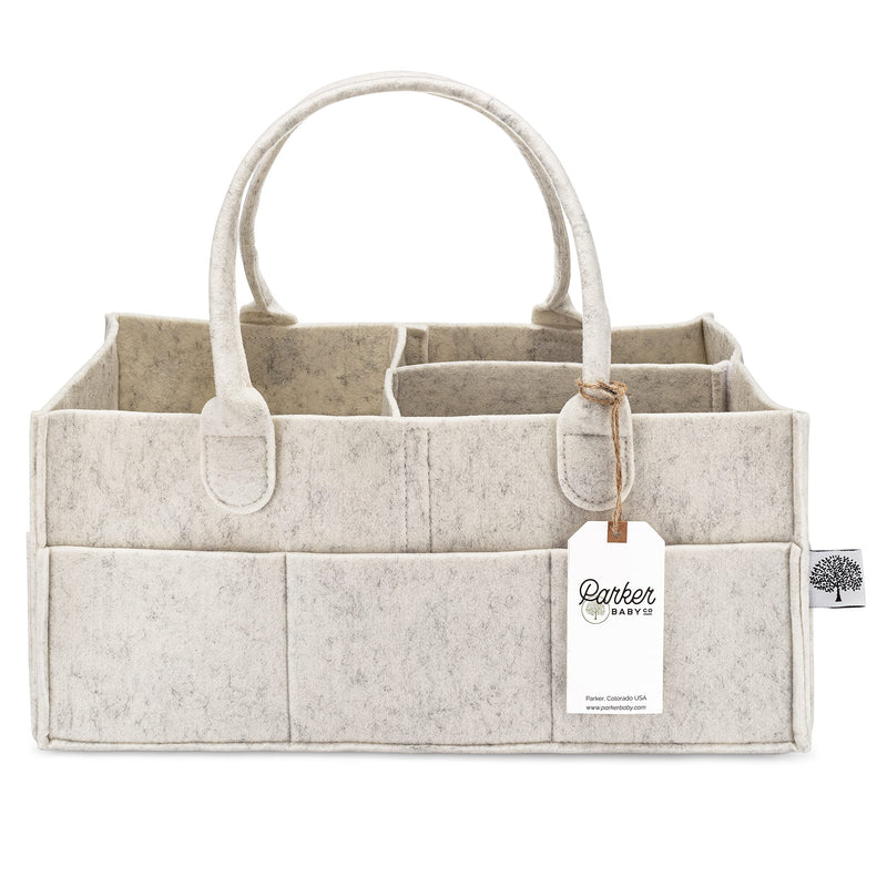 [Australia] - Parker Baby Diaper Caddy - Nursery Storage Bin and Car Organizer for Diapers and Baby Wipes (White, Large) White 