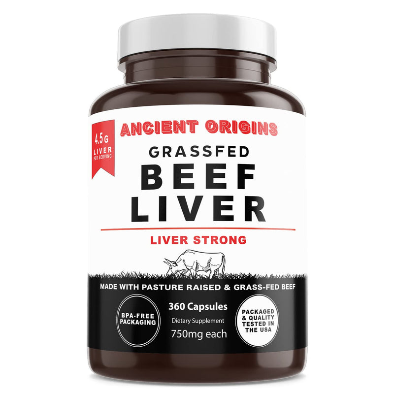 [Australia] - Grass Fed Beef Liver Capsules, Supports Energy Production, Cleansing, Digestion, Immunity and Full Body Wellness, Non GMO, Freeze Dried Liver Support Supplement, 360 Capsules 