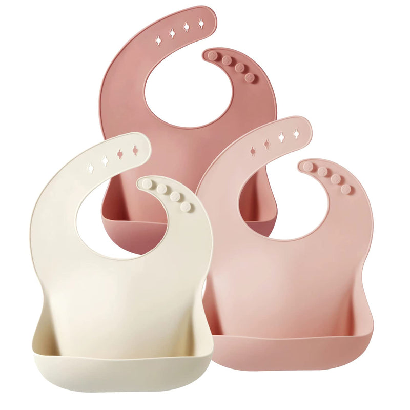 [Australia] - PandaEar Silicone Bibs for Babies Toddlers Girls| Adjustable Waterproof BPA Free Soft Durable Bibs for eating with Large Pocket Food Catcher 