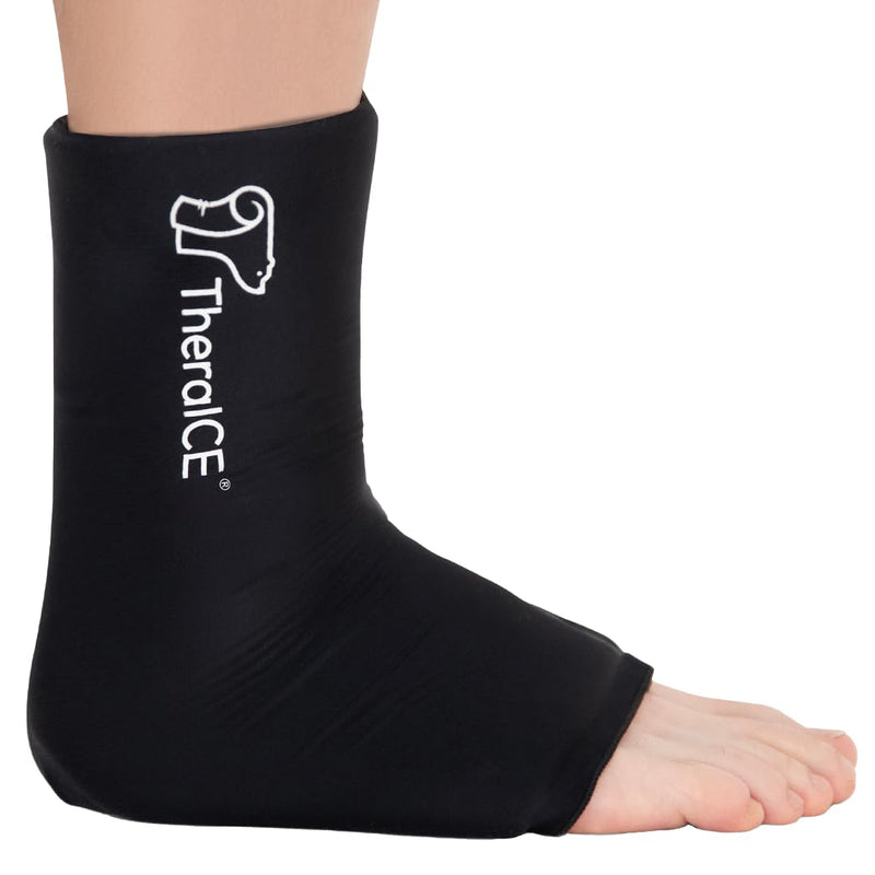 [Australia] - TheraICE Ankle Ice Pack Wrap for Swelling, Reusable Ankle Ice Pack for Sprained Ankle Injuries, Cold Therapy Sock Compression, Plantar Fasciitis Relief, Achilles Tendonitis, Sore Feet, Foot & Heel Original Large 