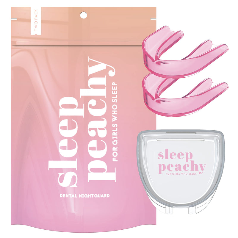 [Australia] - Sleep Peachy Night Guard for Women - Pack of 2 Mouth Guard for Teeth Grinding, Clenching and Bruxism (Pink) Pink 