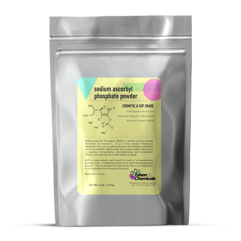 Sodium Ascorbyl Phosphate SAP Powder – Stable Vitamin C Derivative, Antioxidant for DIY Skin Care (4 Ounce / 113g) 4 Ounce (Pack of 1)