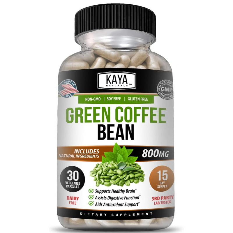 [Australia] - Kaya Naturals Green Coffee Bean Extract - Non-GMO, Gluten-Free Supplement (30 Count (Pack of 1) 30 Count (Pack of 1) 