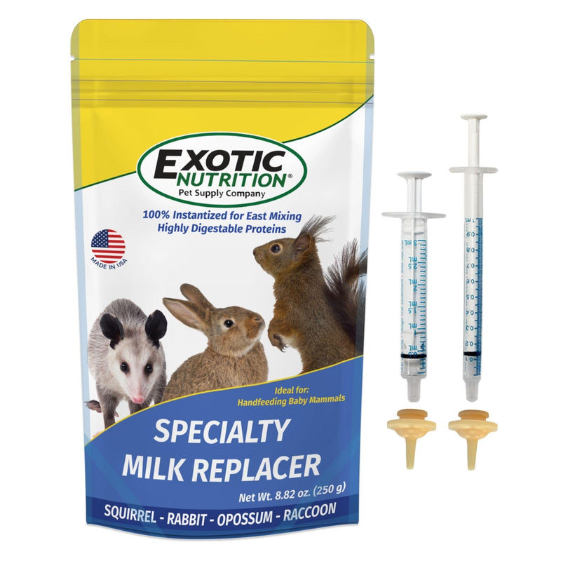 [Australia] - Exotic Nutrition Baby Squirrel Nursing Set (Basic) - Milk Replacer, Feeding Syringes Basic 