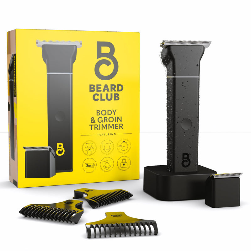 [Australia] - The Beard Club Manscape Body Hair Trimmer for Men, Pubic Hair Trimmer for Men & Ball Trimmer - Mens Body Shaver, Ceramic Blade Ball Shaver - Rechargeable, Electric, Waterproof Wet or Dry Clippers Body Trimmer 