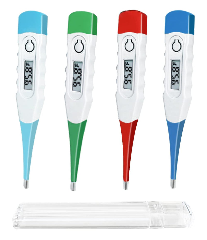 [Australia] - Oral Thermometer for Babies, Children and Adults, Digital Thermometer for Oral, Rectal or Under Arm Use (Pack of 4) 