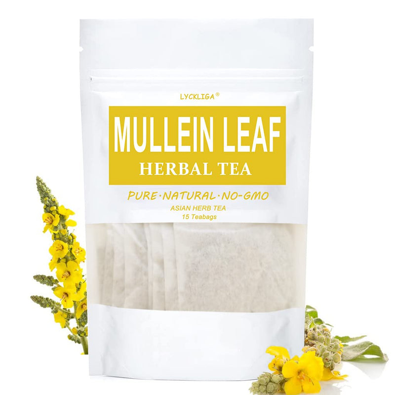 [Australia] - LYCKLIGA - Mullein Leaf Tea, Mullein Herbal Tea for Lung Detox, Mullein Tea for Healthy Respiratory and Bronchial Function (15 Tea Bags) 