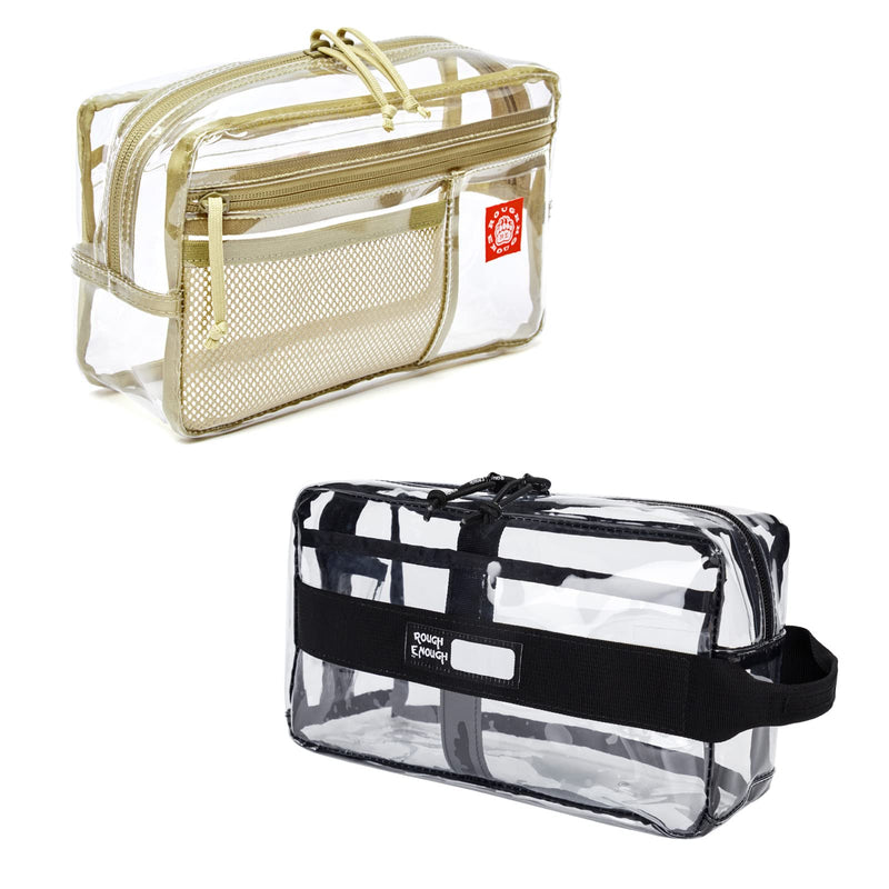 Rough Enough Clear Toiletry Bags for Traveling Toiletries Makeup bag Travel Cosmetic Bags for Women and Men