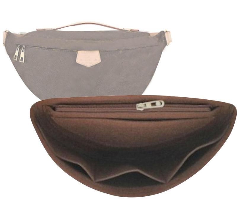 Purse Organizer Insert for Waistpack Inner Sleeve BUMBAG Lining Bag Storage Bag2047Dark brown 10.8*4.7*4.3in Dark brown