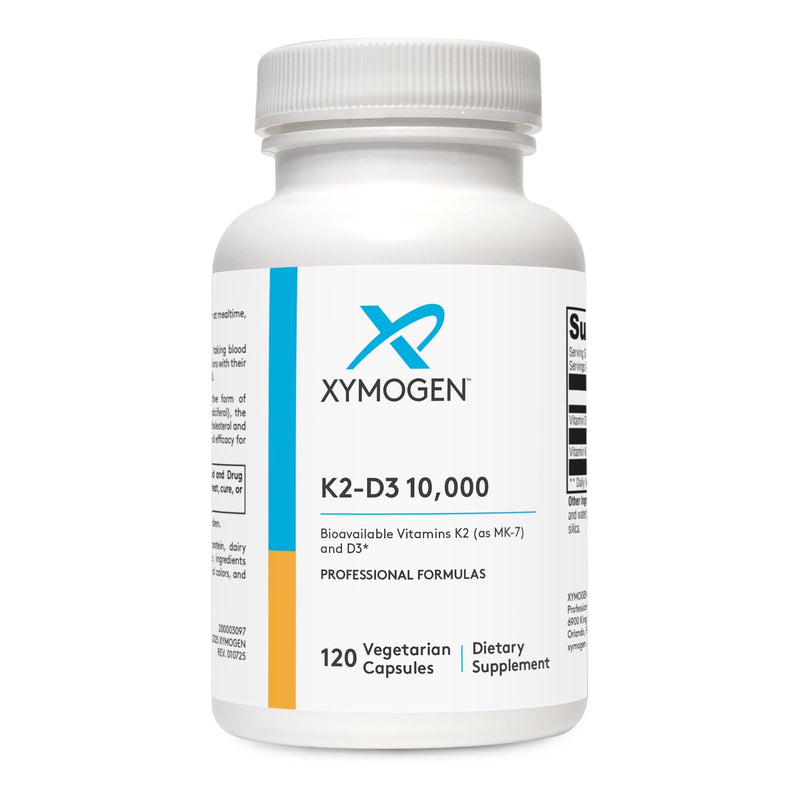 XYMOGEN K2-D3 10000, 120 Capsules | Vitamin D3 K2 Supplement for Immune, Bone, and Cardiovascular Support,* Non-GMO, Gluten-Free, Vegetarian
