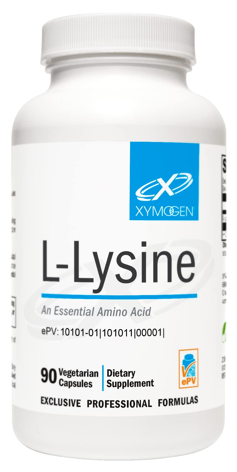 [Australia] - XYMOGEN L-Lysine 1000mg Capsules - Amino Acid Supplement to Support Synthesis of Collagen, Provides Balance to a High Intake of Arginine (90 Capsules) 