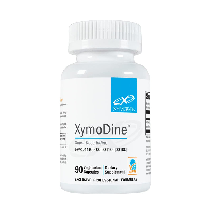 [Australia] - XYMOGEN XymoDine Iodine Supplement - High Potency Iodine 12.5 g to Support Healthy Synthesis of Thyroid Hormones - Potassium Iodide with Molecular Iodine (90 Vegetarian Capsules) 